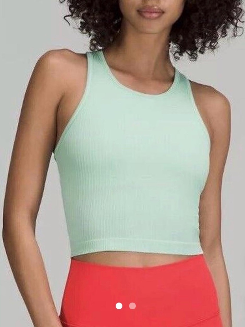 Lululemon Ebb to Street Cropped Tank Top in Rib Map Wild Mint/Ice Green 2